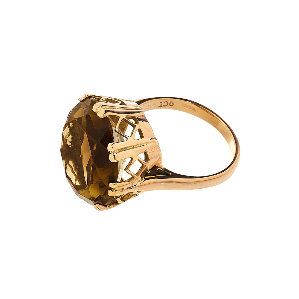 Pre-Owned 9ct Gold Smokey Quartz Dress Ring