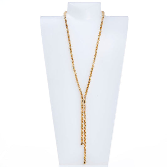 Pre-Owned 9ct Gold 18 Inch Popcorn Lariat Necklet
