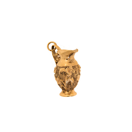 Pre-Owned 9ct Gold Flower Design Jug Charm