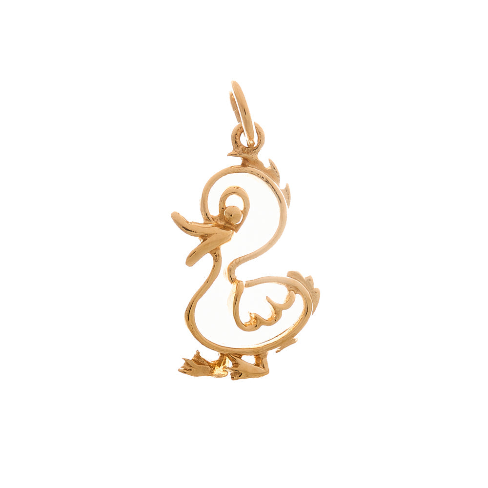 Pre-Owned 9ct Gold Openwork Duck Charm Pendant 