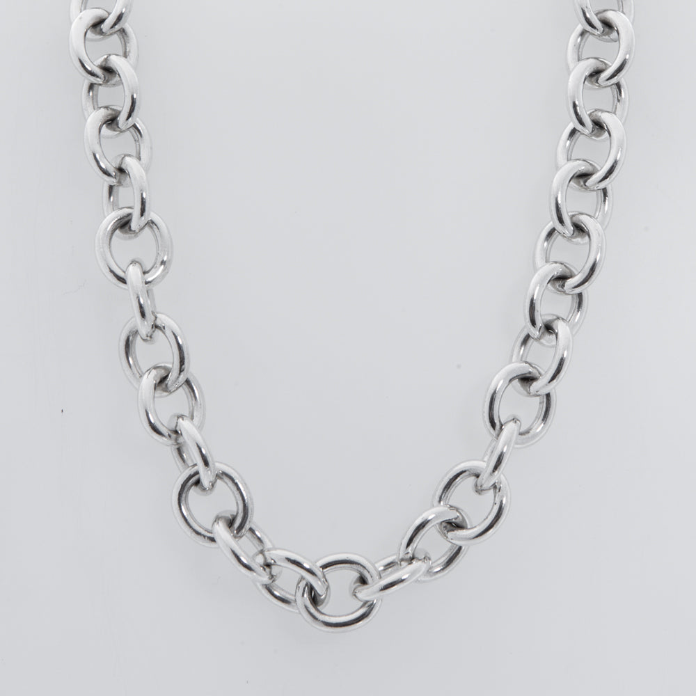 Pre-Owned Silver 16 Inch 10mm Oval Link Necklace
