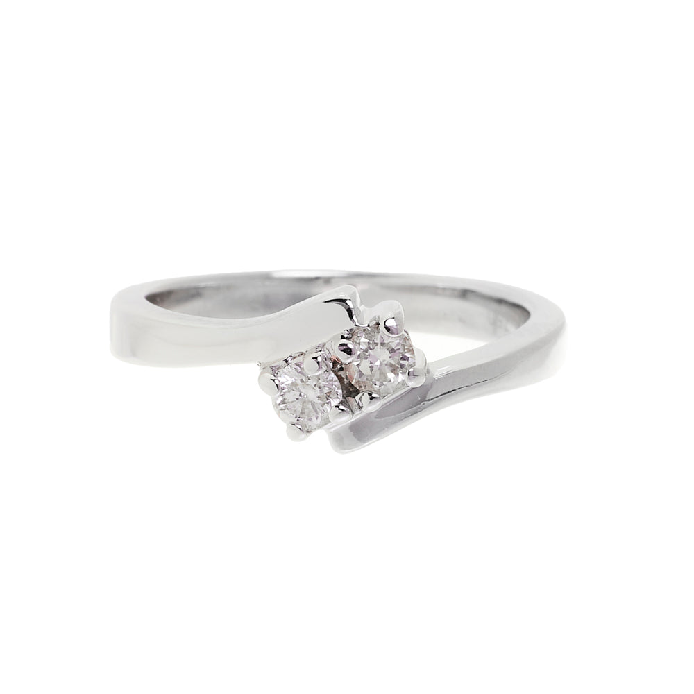 Pre-Owned 18ct White Gold Double Diamond Ring