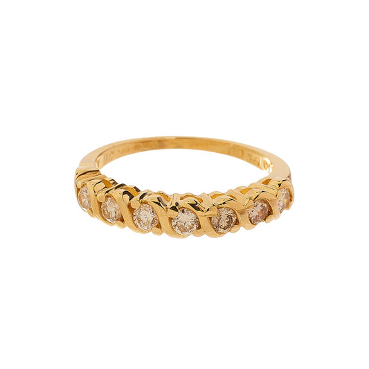 Pre-Owned 18ct Gold 7 Diamond Half Eternity Ring 