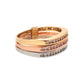 Pre-Owned 9ct Tri Gold Diamond 3 Row Stack Ring