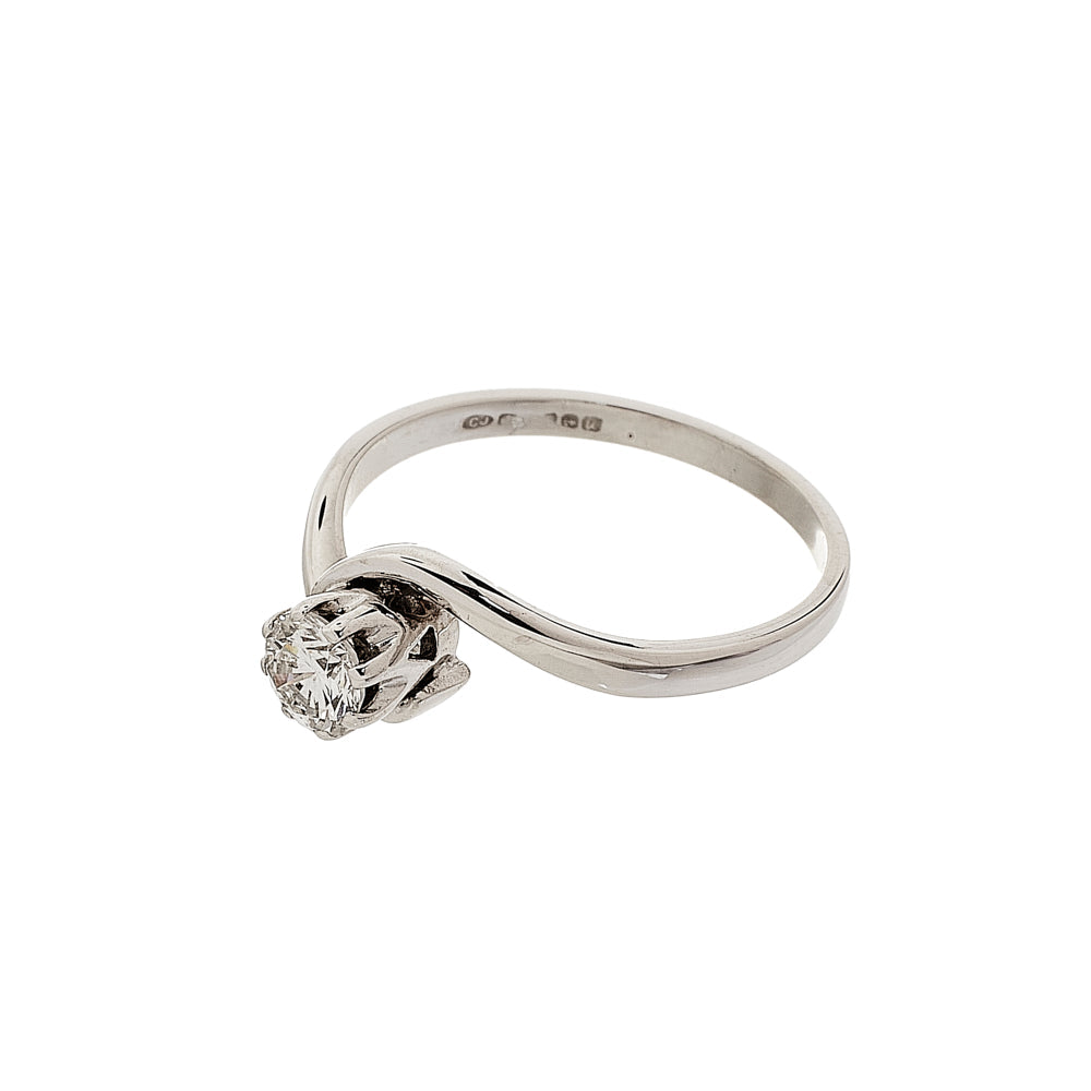 Pre-Owned 9ct White Gold Diamond Twist Ring