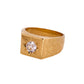 Pre-Owned 18ct Gold Diamond Set Square Signet Ring