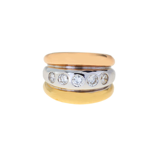 Pre-Owned 18ct Gold 5 Diamond 3 Band Ring