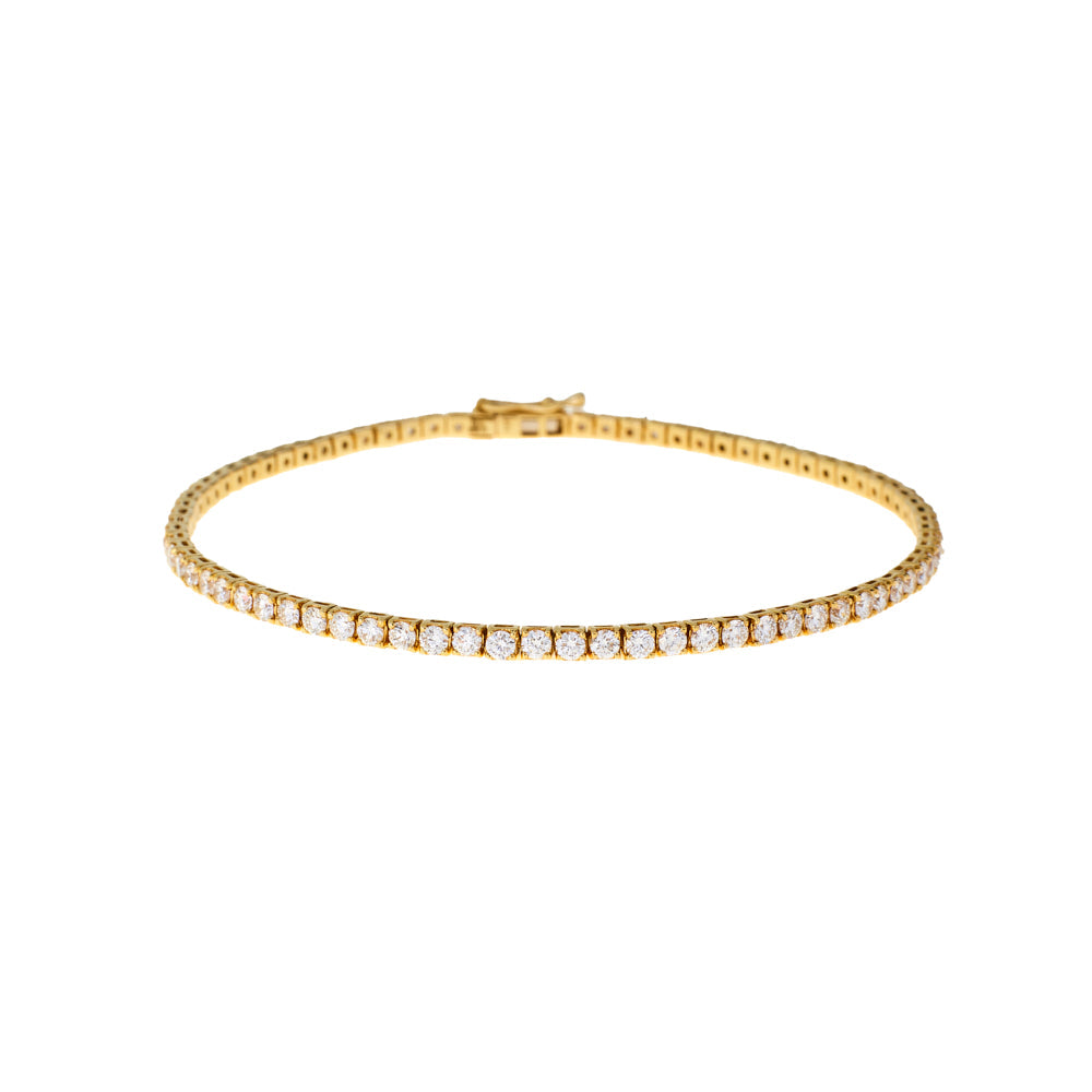 Pre-Owned 18ct Yellow Gold Diamond Tennis Bracelet