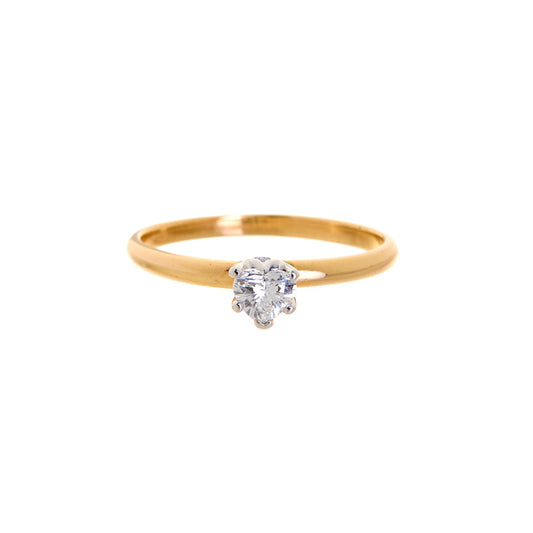 Pre-Owned 14ct Gold Heart Cut Diamond Stone Ring