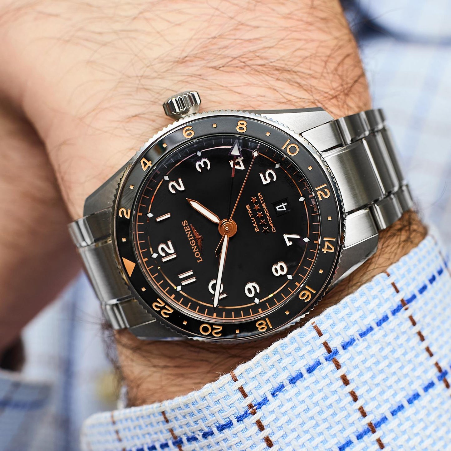 Pre-Owned Longines Spirit Zulu Time L3.812.4.50.6
