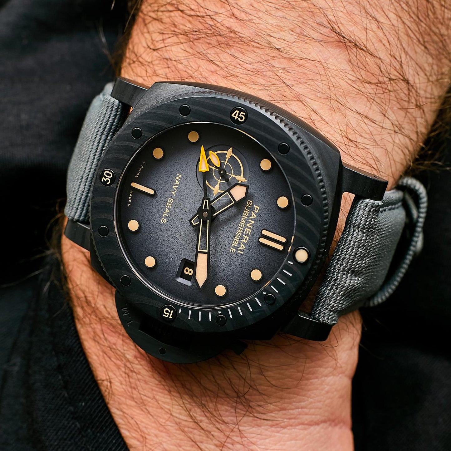 Pre-Owned Panerai Submersible Navy SEALs GMT PAM01513