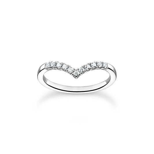Thomas Sabo Silver V-Shape Ring CZ TR2394-051-14