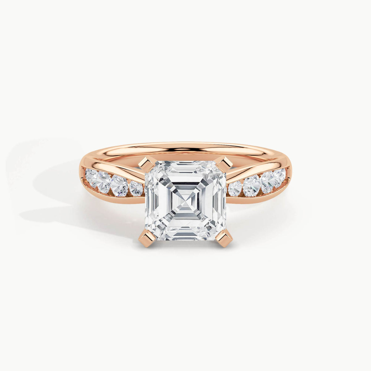 Rose Gold, Asscher, down view