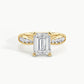 Yellow Gold, Emerald, down view