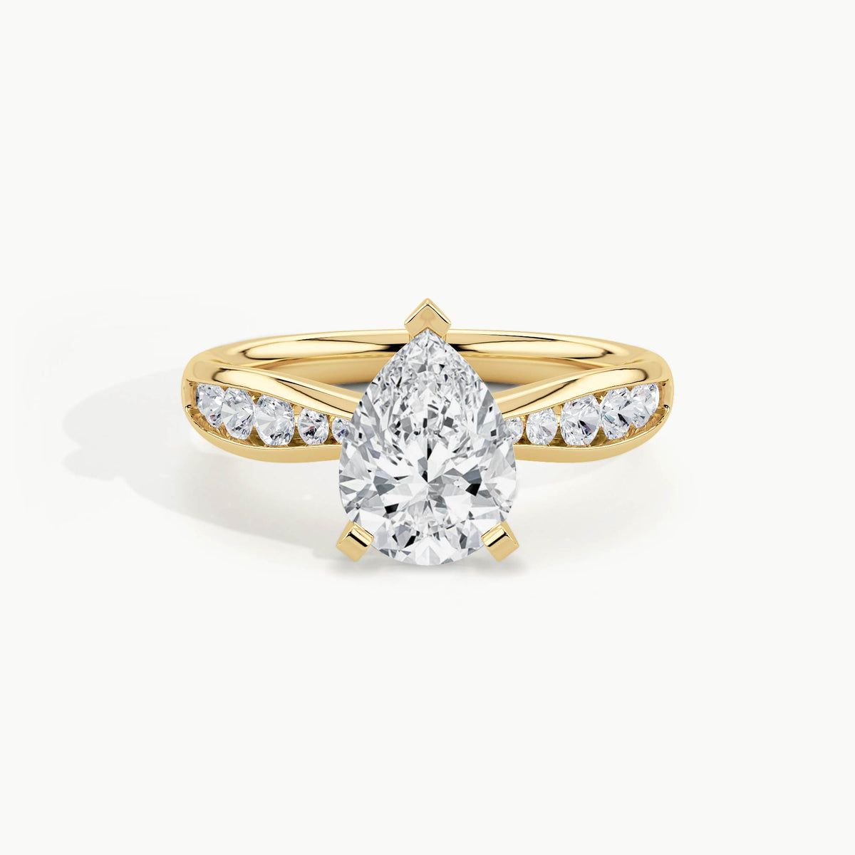 Yellow Gold, Pear, down view