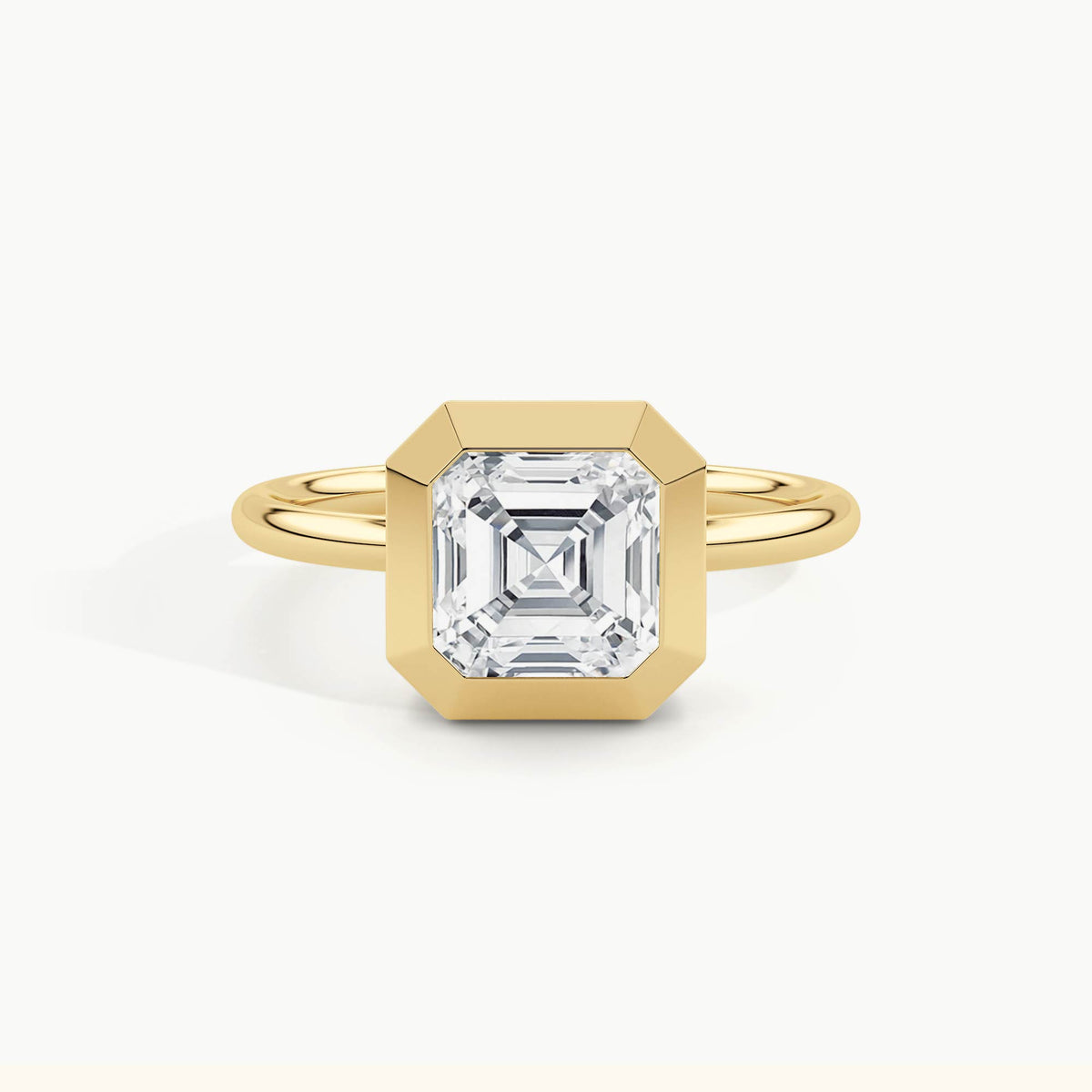 Yellow Gold, Asscher, down view