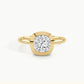 Yellow Gold, Cushion, down view