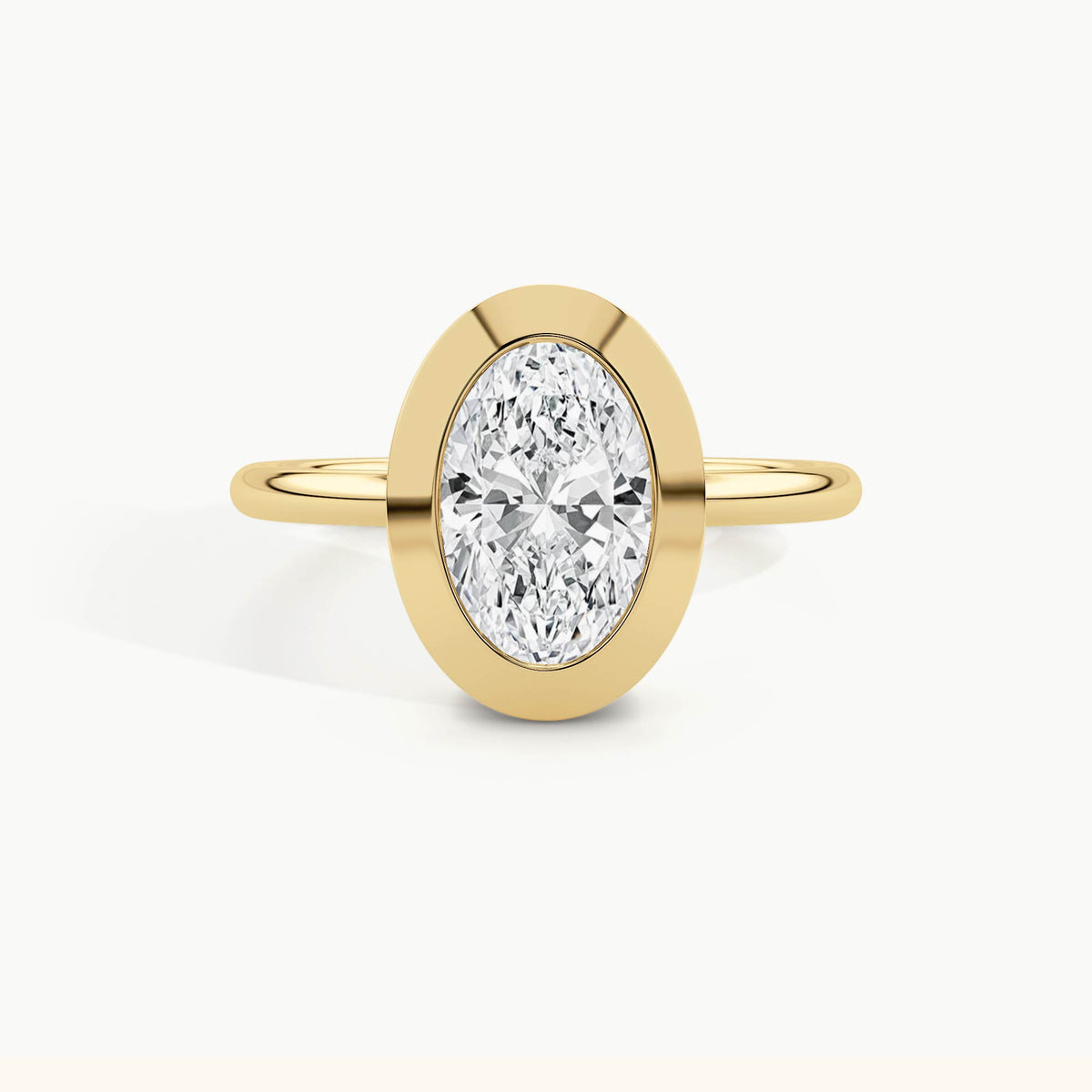 Yellow Gold, Oval, down view