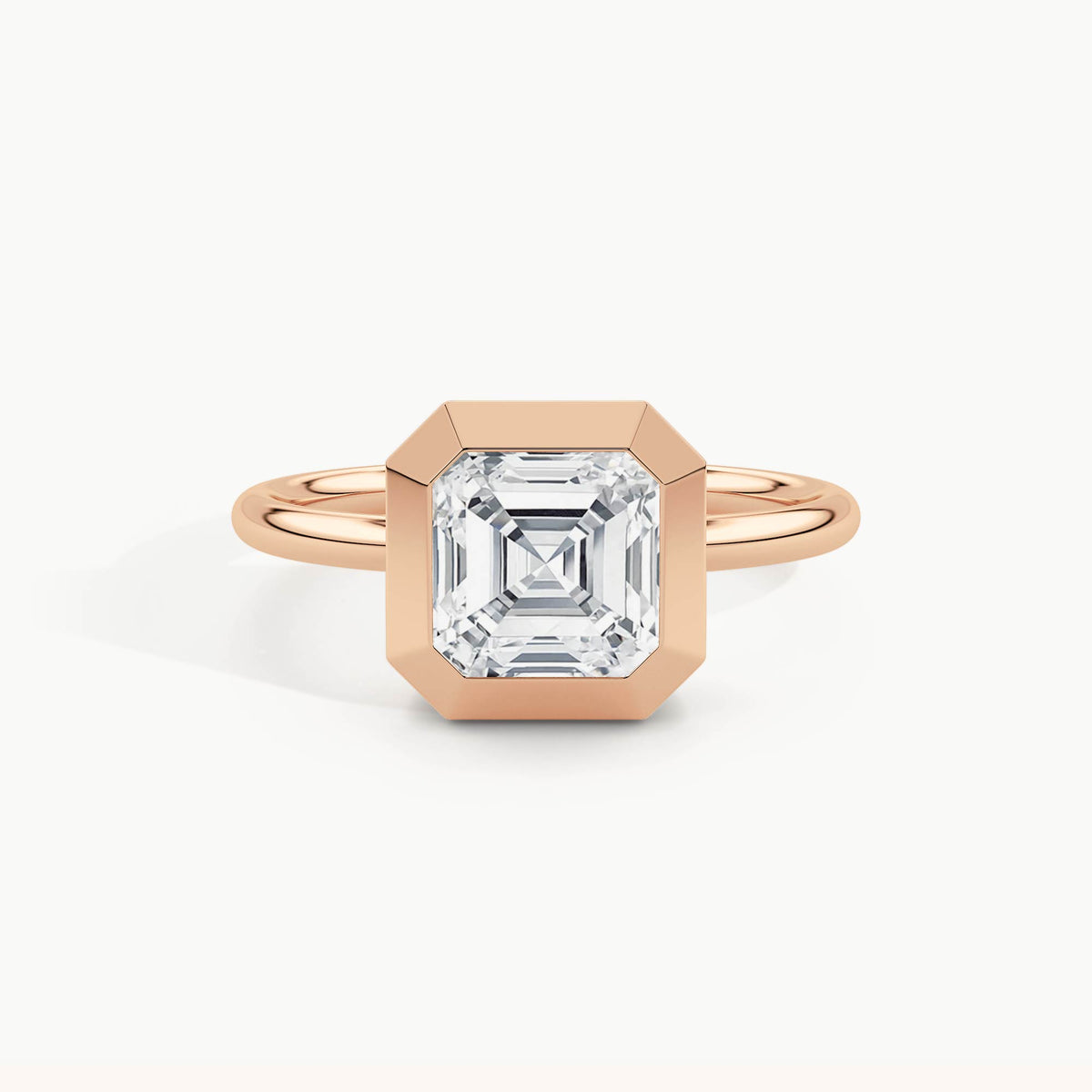 Rose Gold, Asscher, down view