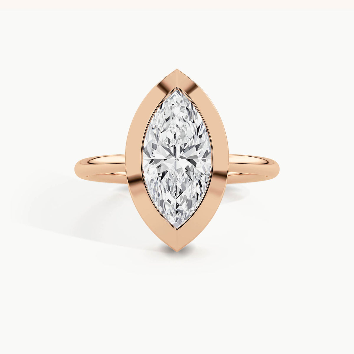Rose Gold, Marquise, down view
