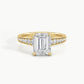 Yellow Gold, Emerald, down view