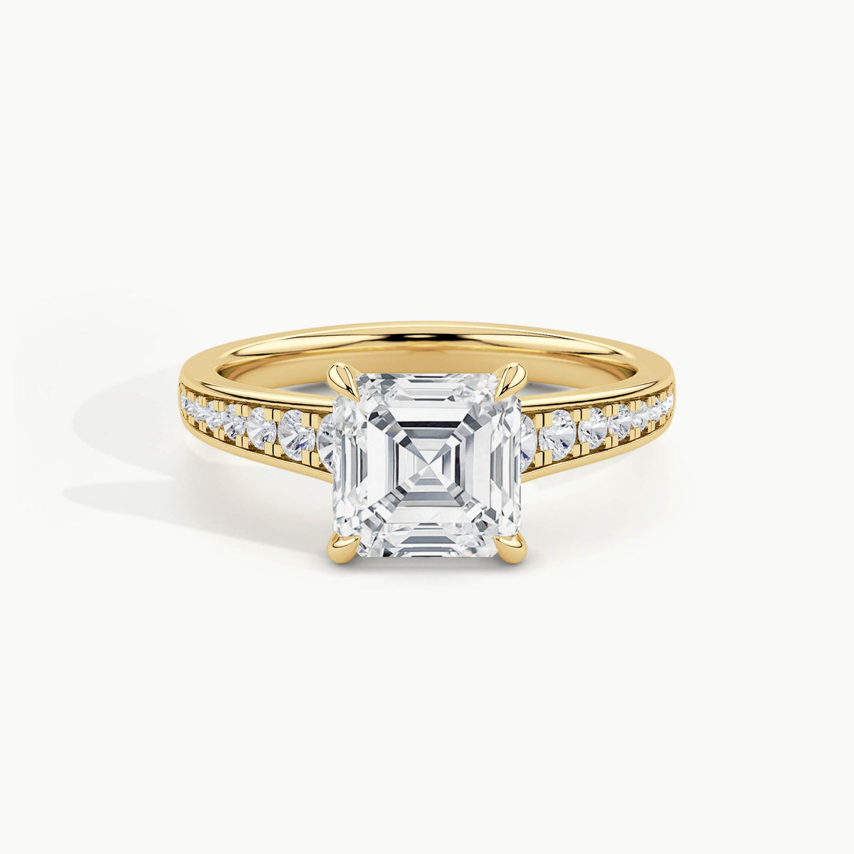 Yellow Gold, Asscher, down view