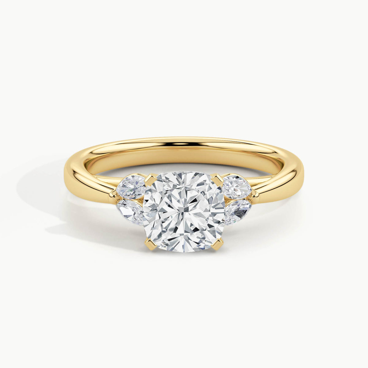 Yellow Gold, Cushion, down view