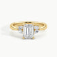 Yellow Gold, Emerald, down view