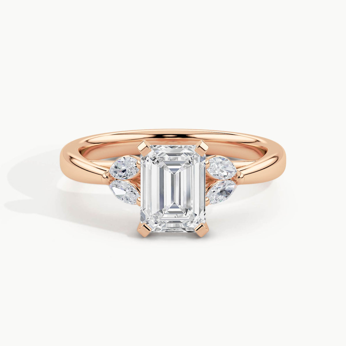 Rose Gold, Emerald, down view