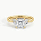 Yellow Gold, Asscher, down view