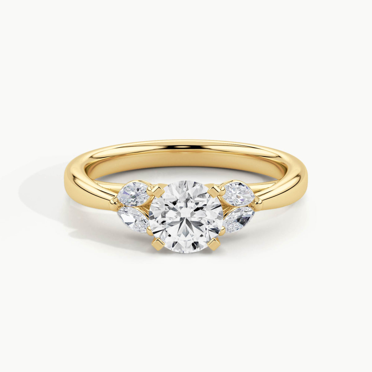 Yellow Gold, Round, down view