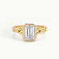 Yellow Gold, Emerald, down view