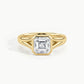 Yellow Gold, Asscher, down view