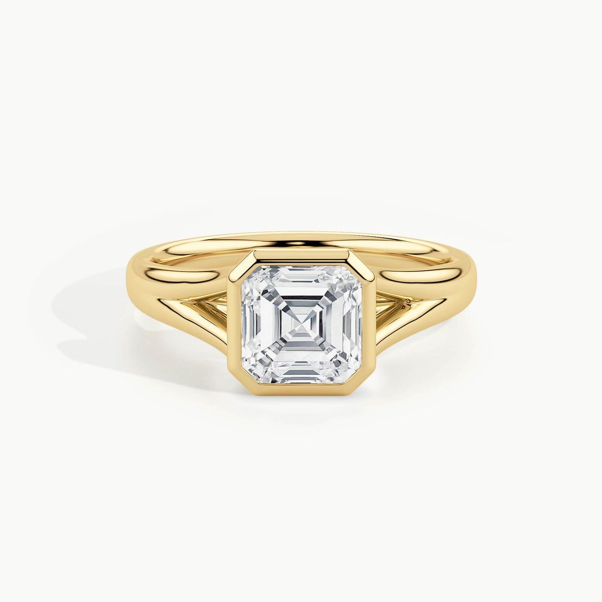 Yellow Gold, Asscher, down view