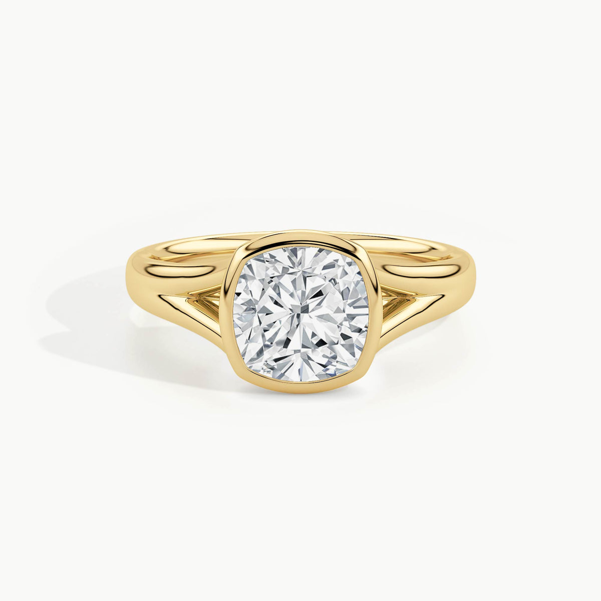 Yellow Gold, Cushion, down view