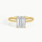 Yellow Gold, Emerald, down view