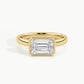 Yellow Gold, Emerald, down view