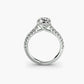 Solitaire With Hidden Halo And Pavé Cathedral Shank, front view