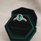 Pre-Owned 18ct White Gold Emerald & Diamond Cluster Ring