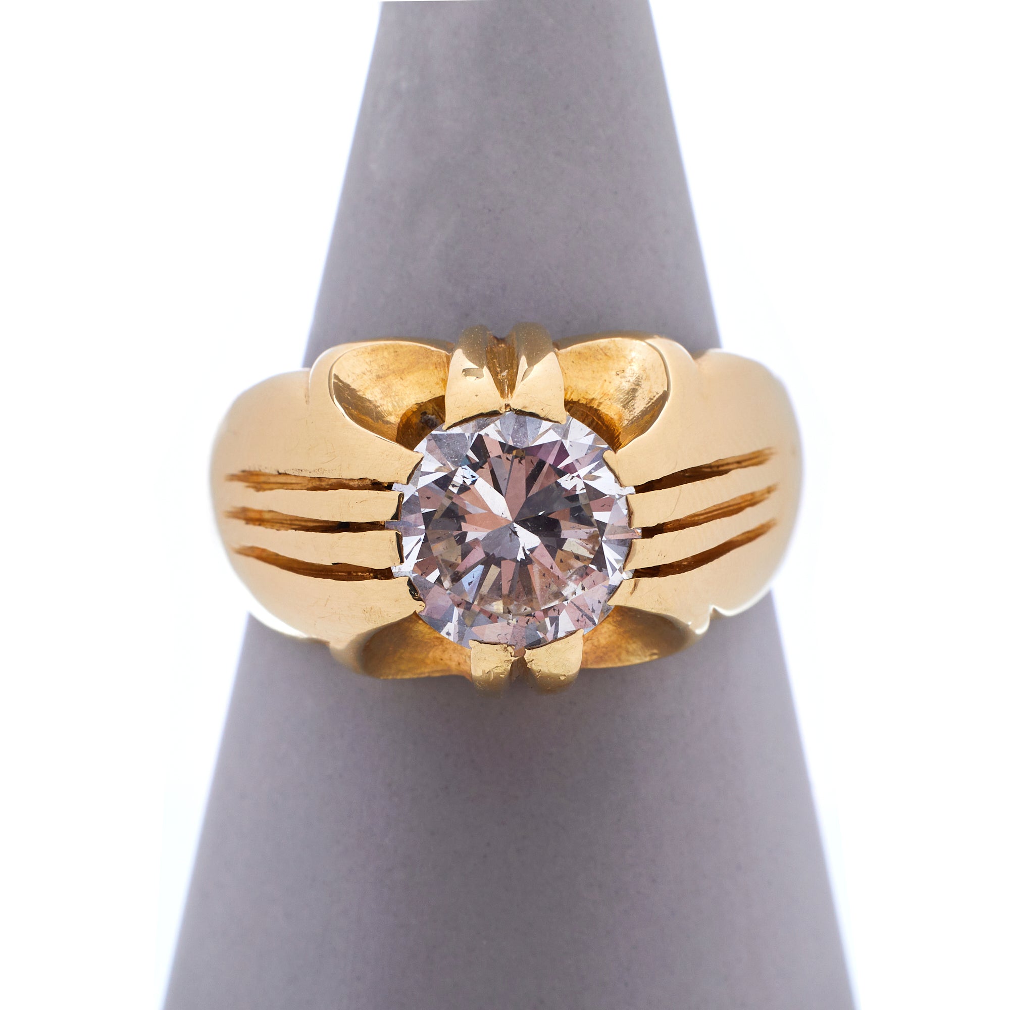 Gents 18ct Gold Diamond Set Gypsy Ring | Valuation Certificate